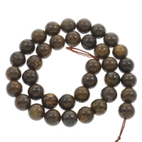Bronzit Stein Perlen, rund, natürlich, verschiedene Größen vorhanden, grau, Bohrung:ca. 1mm, Länge:ca. 15 ZollInch, verkauft von Strang