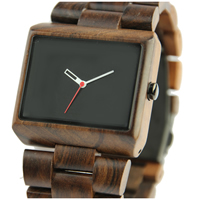 Ювелирные часы Redear®Men, Черный сандал, с Стеклянный & нержавеющая сталь, Другое покрытие, природный & Мужский, 38mm, длина:Приблизительно 9 дюймовый, продается PC
