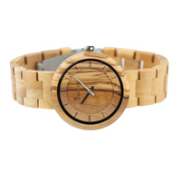 Redear® Men Jewelry Watch, Bamboo, with Glass & Stainless Steel, plated, natural & for man Approx 8.6 Inch 