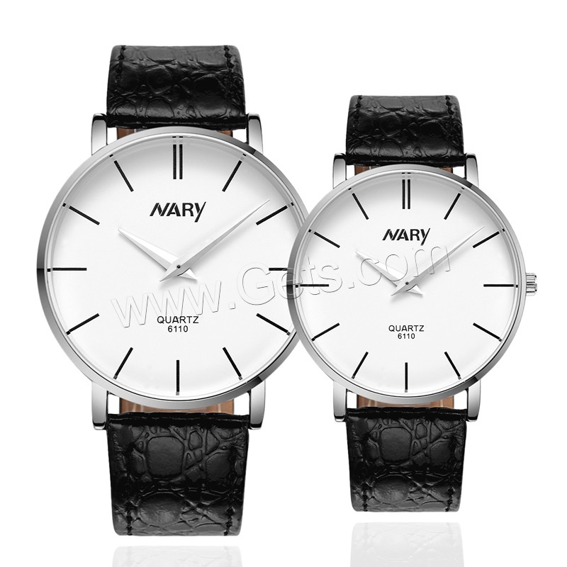 Unisex Wrist Watch, PU Leather, with zinc alloy dial & Glass, Japanese movement, plated, adjustable & different size for choice & waterproof, more colors for choice, Sold By PC