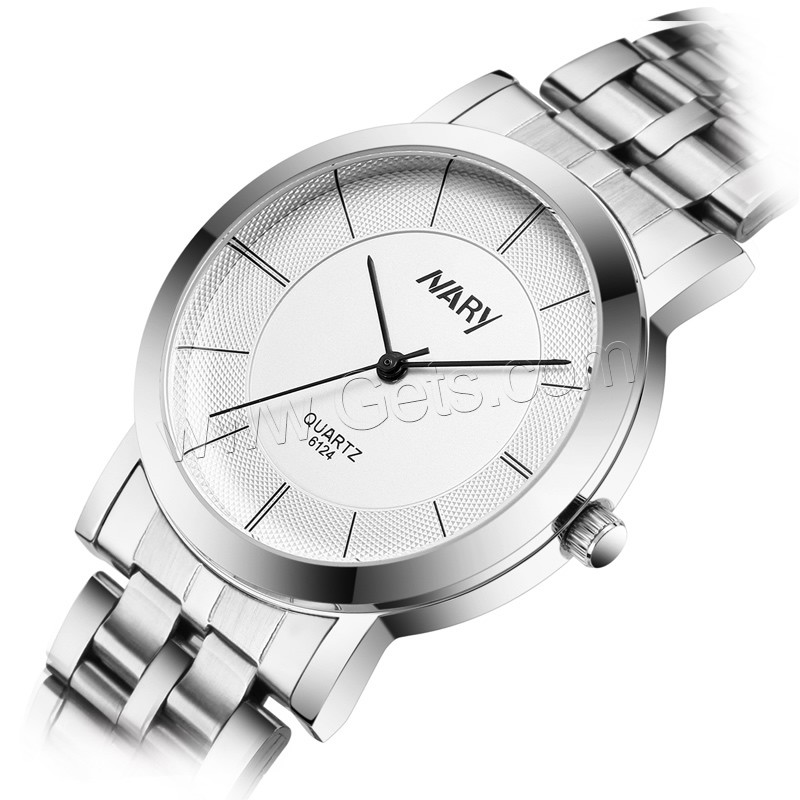 Reloj de Pulsera Unisex, acero inoxidable, con Vidrio & acero inoxidable 316L, unisexo & diverso tamaño para la opción & impermeable, más colores para la opción, Vendido por UD