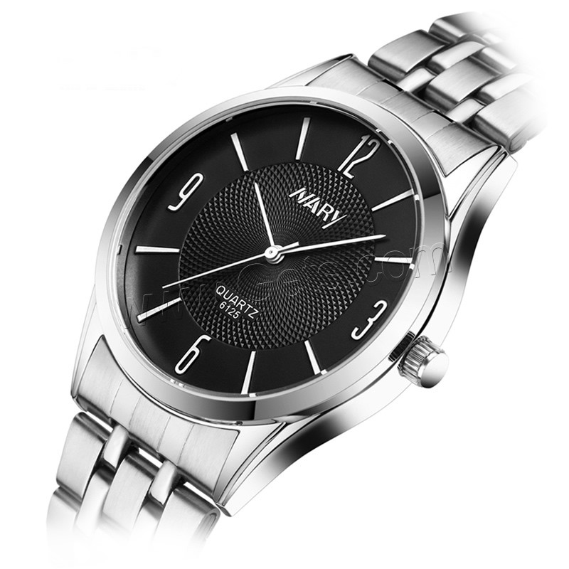Unisex Wrist Watch, 316L Stainless Steel, with Glass, different size for choice & waterproof, more colors for choice, Sold By PC