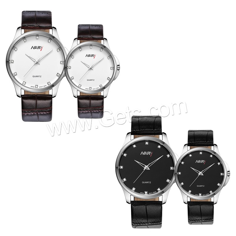 Unisex Wrist Watch, PU Leather, with Glass & 316L Stainless Steel, Japanese movement, adjustable & different size for choice & waterproof & with rhinestone, more colors for choice, Sold By PC