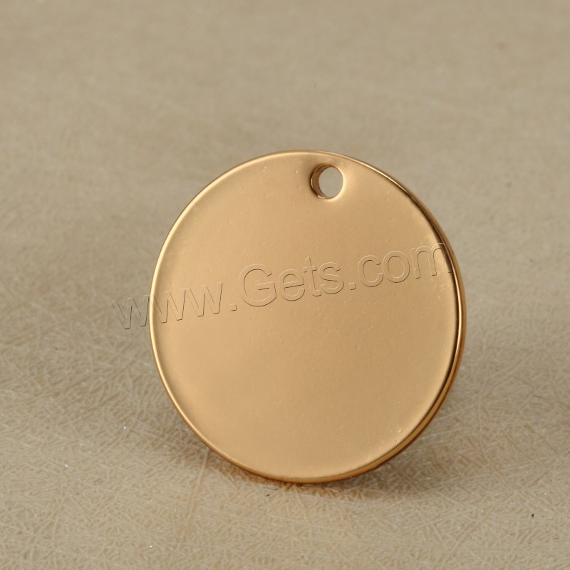 Stainless Steel Tag Charm, Flat Round, plated, laser pattern & Customized, more colors for choice, 18mm, Hole:Approx 1.5mm, Sold By PC