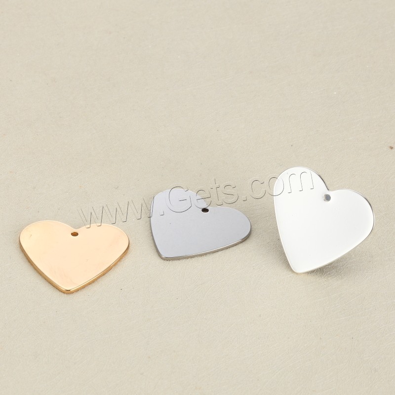 Stainless Steel Tag Charm, Heart, plated, laser pattern & Customized, more colors for choice, 25x27mm, Hole:Approx 1.5mm, Sold By PC