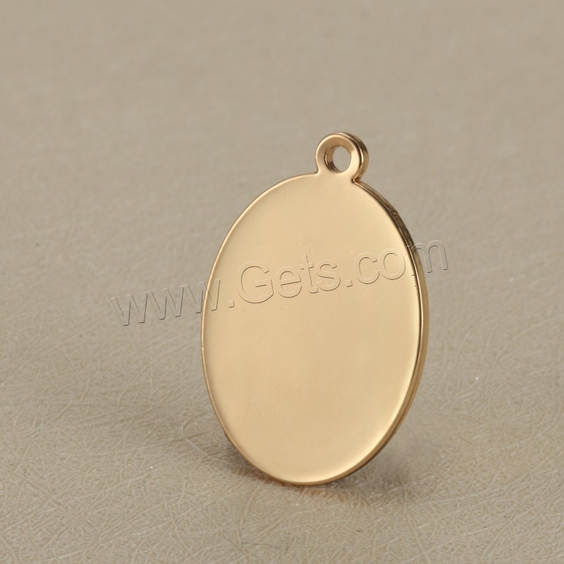 Stainless Steel Tag Charm, Flat Oval, plated, laser pattern & Customized, more colors for choice, 16x21mm, Hole:Approx 1.5mm, Sold By PC