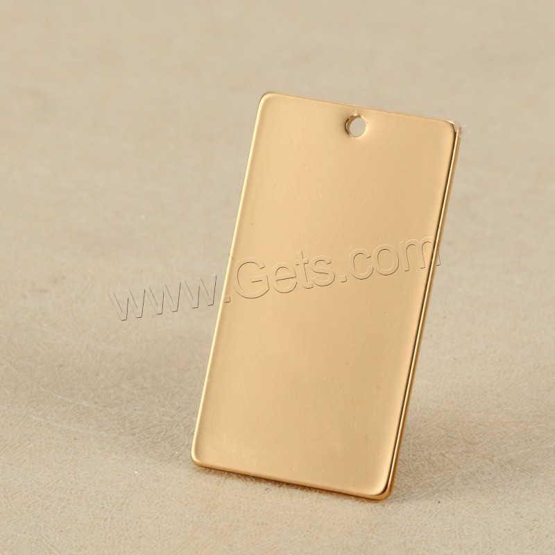Stainless Steel Tag Charm, Rectangle, plated, laser pattern & Customized, more colors for choice, 18x32mm, Hole:Approx 1.5mm, Sold By PC