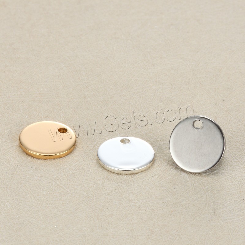 Stainless Steel Tag Charm, Flat Round, plated, laser pattern & Customized, more colors for choice, 12mm, Hole:Approx 1.5mm, Sold By PC