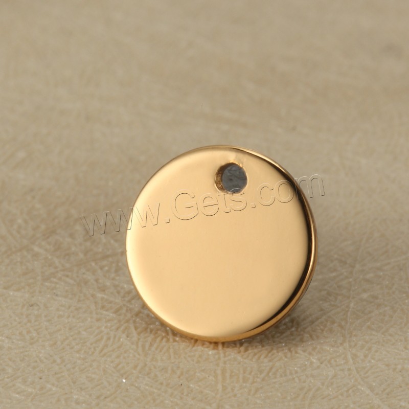 Stainless Steel Tag Charm, Flat Round, plated, laser pattern & Customized, more colors for choice, 12mm, Hole:Approx 1.5mm, Sold By PC