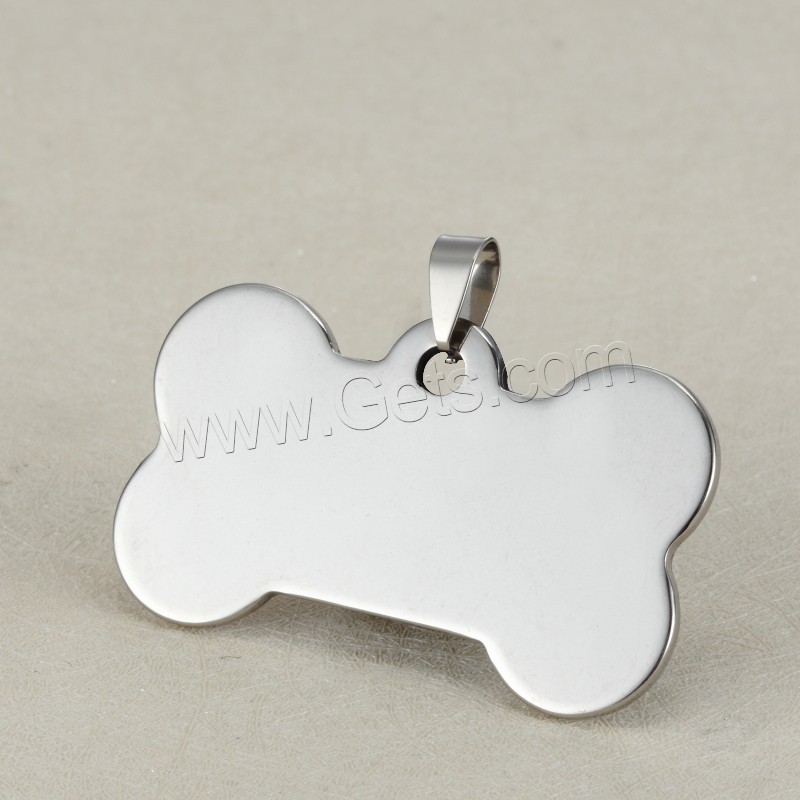 Stainless Steel Tag Charm, Dog Bone, plated, laser pattern & Customized, more colors for choice, 29x50mm, Hole:Approx 3x5mm, Sold By PC
