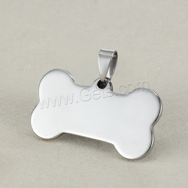 Stainless Steel Tag Charm, Dog Bone, plated, laser pattern & Customized, more colors for choice, 21x40mm, Hole:Approx 3x5mm, Sold By PC