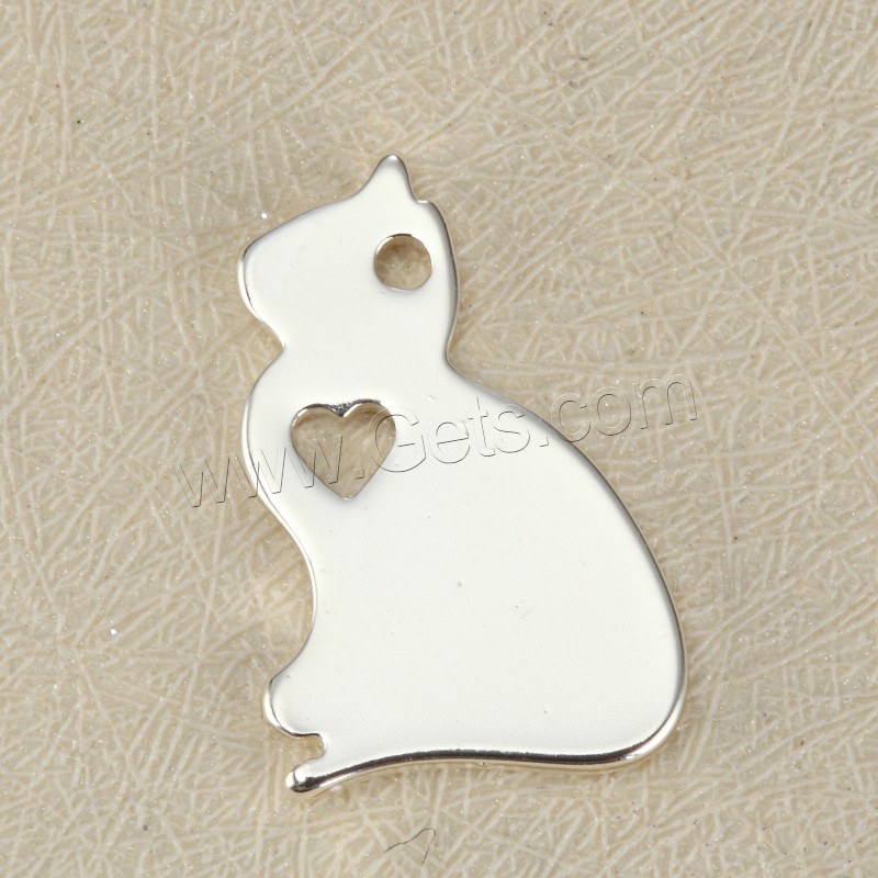 Stainless Steel Tag Charm, Cat, plated, laser pattern & Customized, more colors for choice, 11x17mm, Hole:Approx 1.5mm, Sold By PC