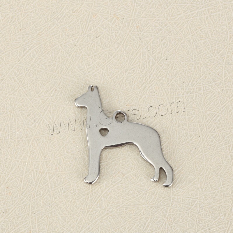 Stainless Steel Tag Charm, Dog, plated, laser pattern & Customized, more colors for choice, 18x18mm, Hole:Approx 1.5mm, Sold By PC