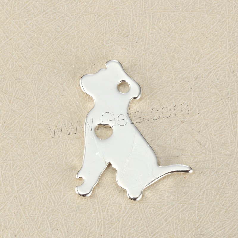 Stainless Steel Tag Charm, Dog, plated, laser pattern & Customized, more colors for choice, 17x21mm, Hole:Approx 1.5mm, Sold By PC
