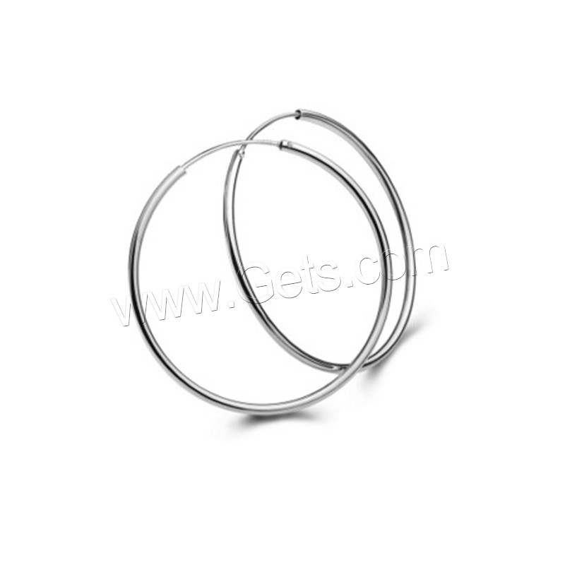 Brass Hoop Earring, real silver plated, different size for choice & for woman, lead & cadmium free, Sold By Pair