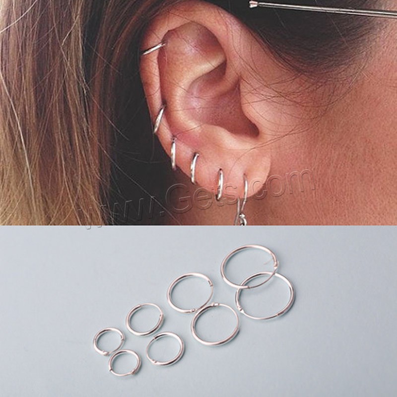 Brass Hoop Earring, real silver plated, different size for choice & for woman, lead & cadmium free, Sold By Pair