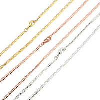 Messingkette Halskette, Messing, plattiert, Hohe Qualität überzogen und verblassen nie & unisex, keine, 5.3x2.3x0.7mm, Länge:ca. 19.5 ZollInch, verkauft von Strang