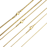 Fashion Stainless Steel Necklace Chain, gold color plated & snake chain 
