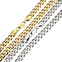 Stainless Steel Chain Necklace, plated, Unisex & curb chain 