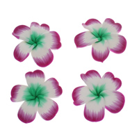 erles fimo en fleur, argile de polymère, Plumeria, à 5 pétales, couleurs mélangées Environ 2mm Vendu par sac
