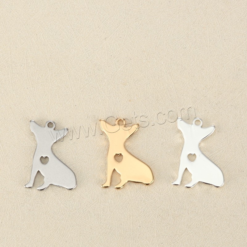 Stainless Steel Tag Charm, Dog, plated, laser pattern & Customized, more colors for choice, 17x21mm, Hole:Approx 1.5mm, Sold By PC