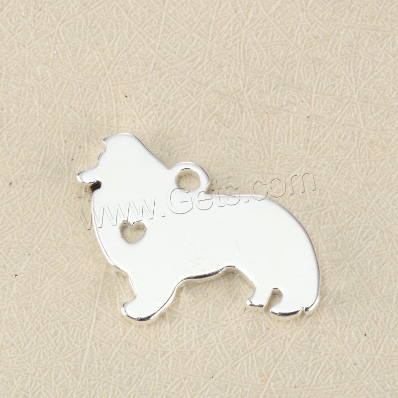 Stainless Steel Tag Charm, Dog, plated, laser pattern & Customized, more colors for choice, 16x21mm, Hole:Approx 1.5mm, Sold By PC