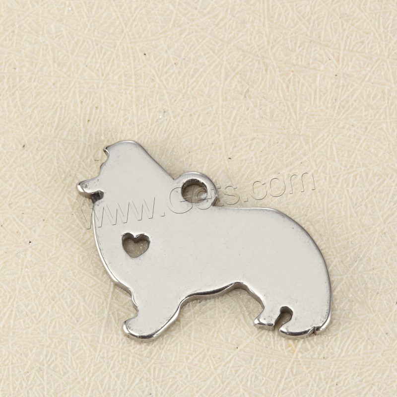 Stainless Steel Tag Charm, Dog, plated, laser pattern & Customized, more colors for choice, 16x21mm, Hole:Approx 1.5mm, Sold By PC