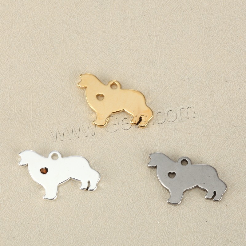 Stainless Steel Tag Charm, Dog, plated, laser pattern & Customized, more colors for choice, 14x22mm, Hole:Approx 1.5mm, Sold By PC
