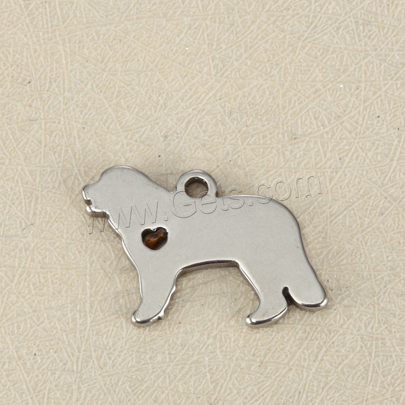 Stainless Steel Tag Charm, Dog, plated, laser pattern & Customized, more colors for choice, 13x20mm, Hole:Approx 1.5mm, Sold By PC