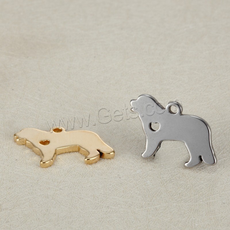 Stainless Steel Tag Charm, Dog, plated, laser pattern & Customized, more colors for choice, 13x20mm, Hole:Approx 1.5mm, Sold By PC