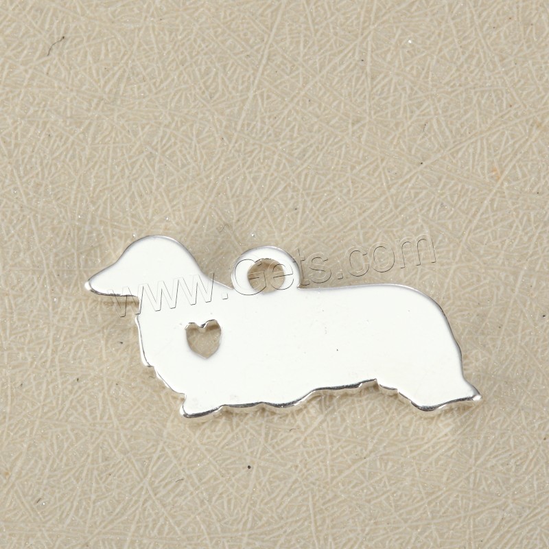 Stainless Steel Tag Charm, Dog, plated, laser pattern & Customized, more colors for choice, 11x22mm, Hole:Approx 1.5mm, Sold By PC