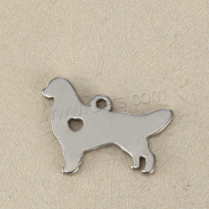 Stainless Steel Tag Charm, Dog, plated, laser pattern & Customized, more colors for choice, 15x20mm, Hole:Approx 1.5mm, Sold By PC
