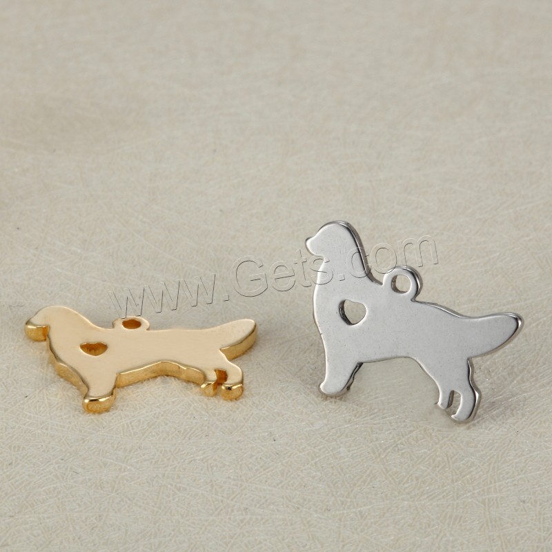 Stainless Steel Tag Charm, Dog, plated, laser pattern & Customized, more colors for choice, 15x20mm, Hole:Approx 1.5mm, Sold By PC