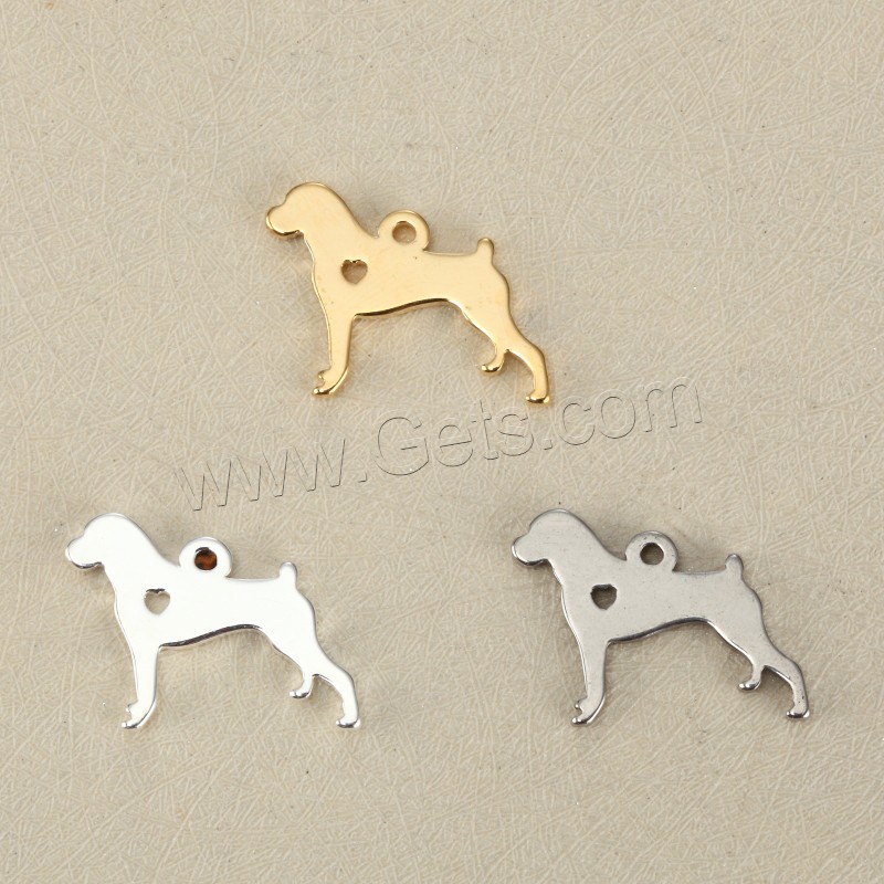 Stainless Steel Tag Charm, Dog, plated, laser pattern & Customized, more colors for choice, 15x19mm, Hole:Approx 1.5mm, Sold By PC