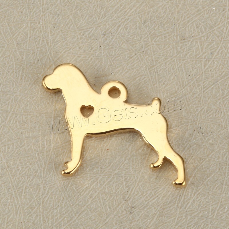 Stainless Steel Tag Charm, Dog, plated, laser pattern & Customized, more colors for choice, 15x19mm, Hole:Approx 1.5mm, Sold By PC