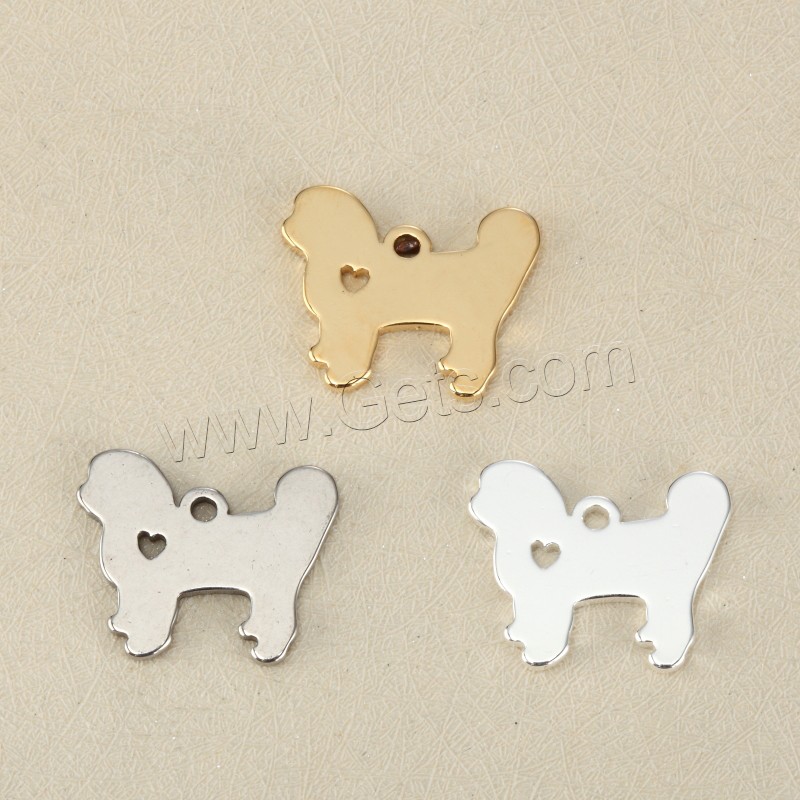 Stainless Steel Tag Charm, Dog, plated, laser pattern & Customized, more colors for choice, 16x20mm, Hole:Approx 1.5mm, Sold By PC
