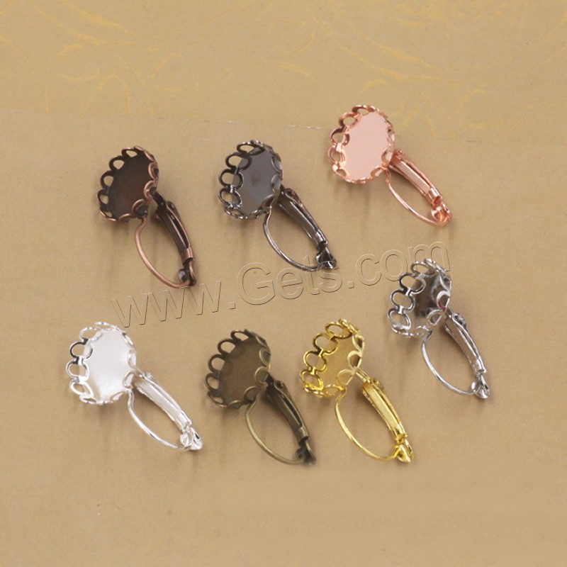 Brass Lever Back Earring Blank, Flat Round, plated, different inner diameter for choice, more colors for choice, nickel, lead & cadmium free, 10-20mm, 50PCs/Bag, Sold By Bag