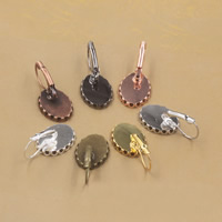 Brass Lever Back Earring Blank, Flower, plated nickel, lead & cadmium free, 13-25mm 