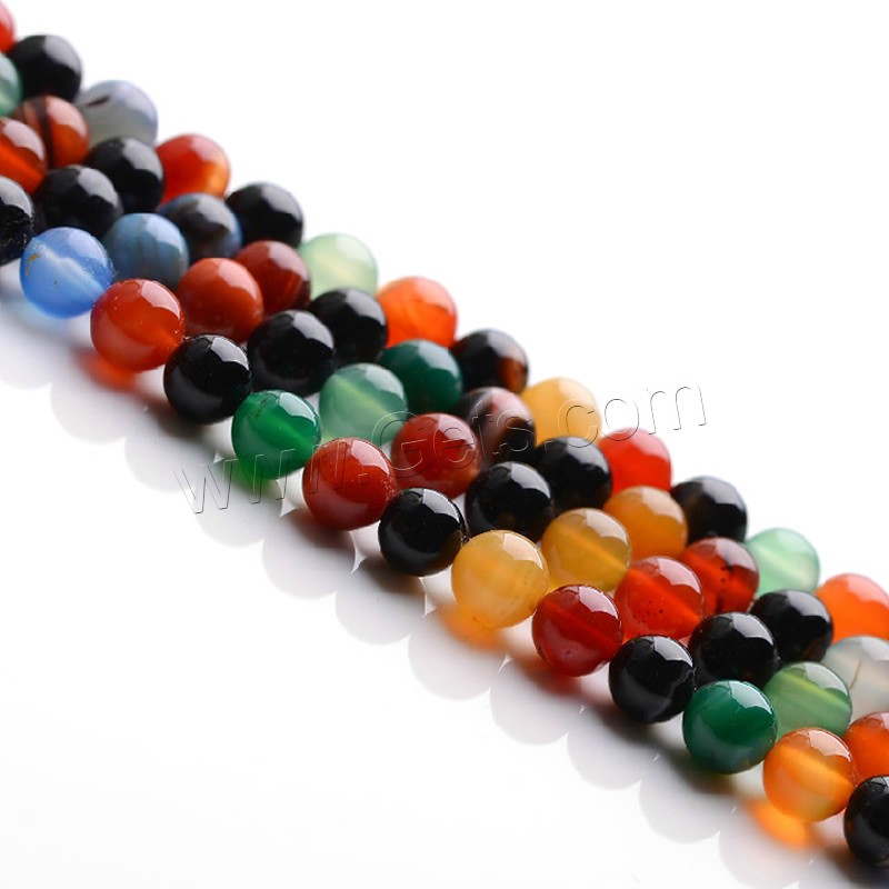 Natürliche Regenbogen Achat Perlen, rund, verschiedene Größen vorhanden, Bohrung:ca. 1mm, Länge:ca. 15.5 ZollInch, verkauft von Strang