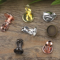 Brass Clip On Earring Finding, Flat Round, plated nickel, lead & cadmium free, 10-18mm 