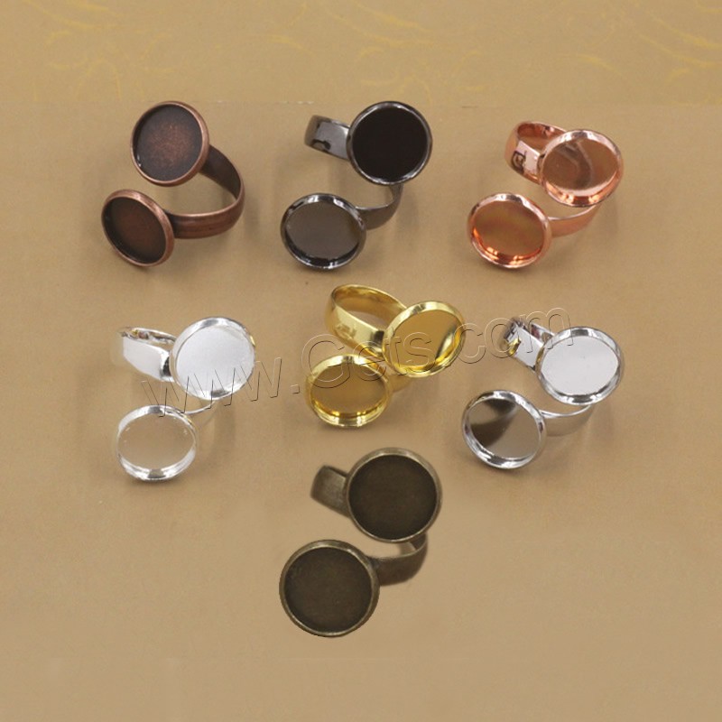 Brass Bezel Ring Base, Flat Round, plated, different inner diameter for choice, more colors for choice, nickel, lead & cadmium free, 10-12mm, 10PCs/Bag, Sold By Bag