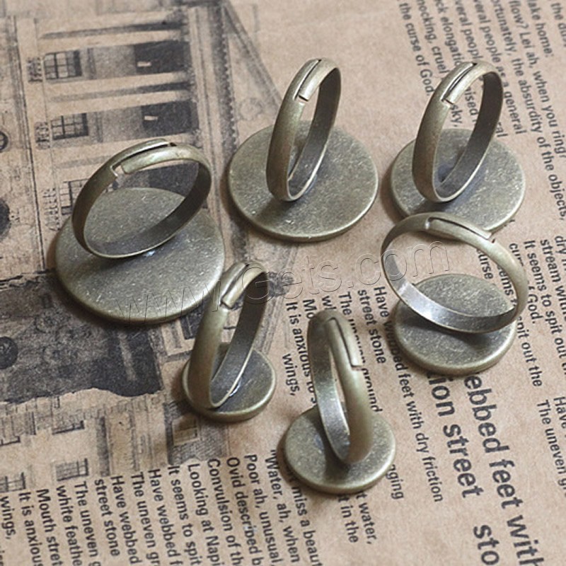 真鍮ベゼル ベースのリング, 銅, 楕円, 青銅メッキ, 選択のための異なる内径, ニッケル、鉛、カドミウムフリー, 10-20mm, 50パソコン/バッグ, 売り手 バッグ