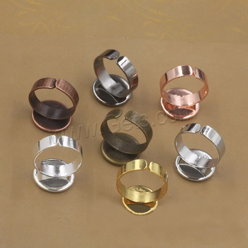 Латунная основа-гнездо для кольца, Латунь, Плоская круглая форма, Другое покрытие, различный внутренний диаметр по выбору, Много цветов для выбора, не содержит никель, свинец, 10-20mm, 20ПК/сумка, продается сумка