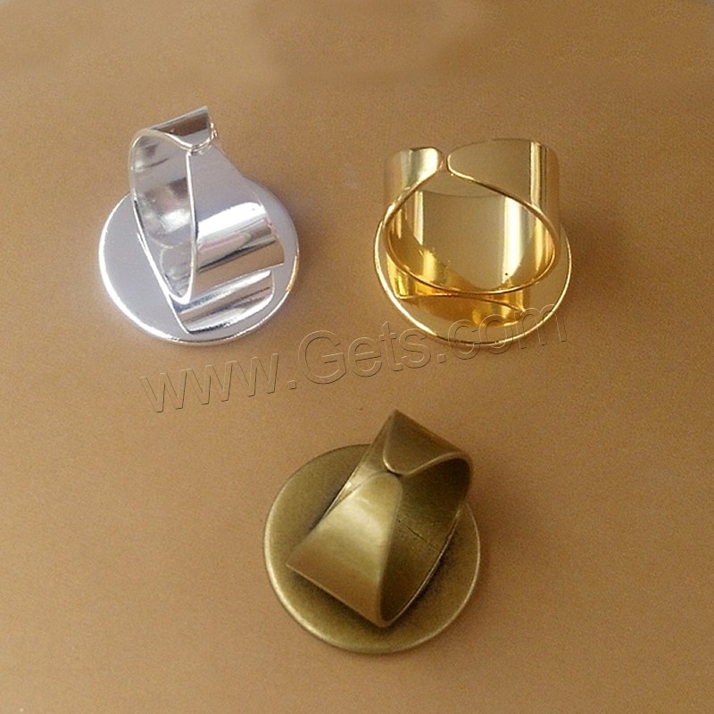 真鍮ベゼル ベースのリング, 銅, 楕円, メッキ, 選択のための異なる内径, 無色, ニッケル、鉛、カドミウムフリー, 16-25mm, 10パソコン/バッグ, 売り手 バッグ