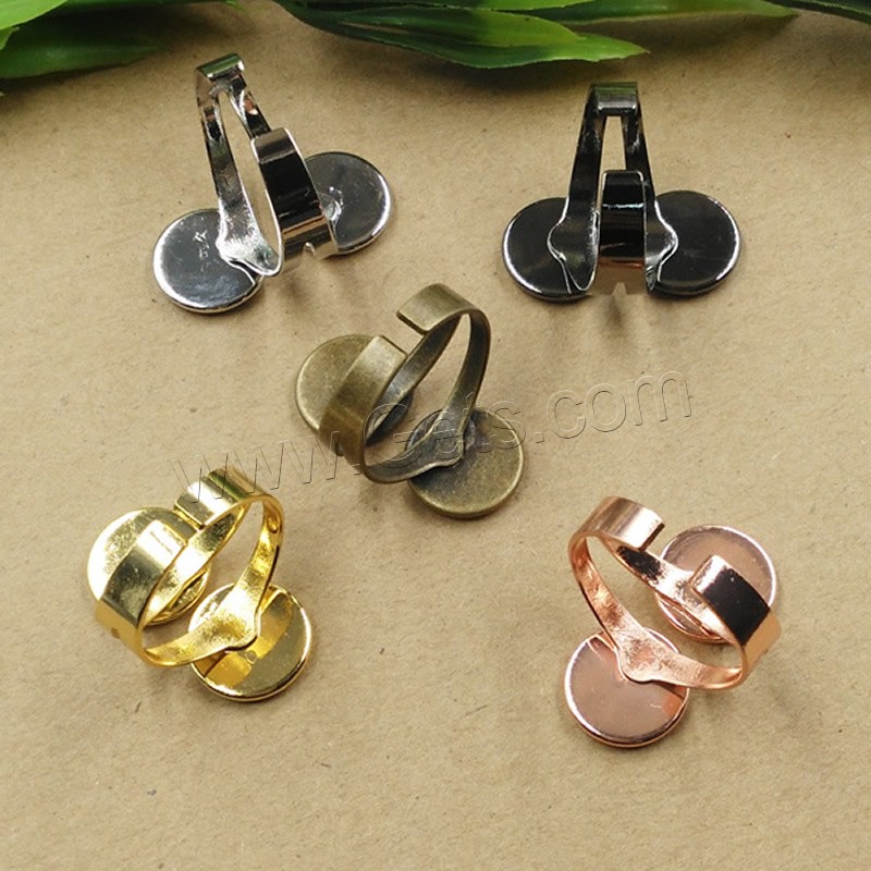 Brass Bezel Ring Base, Flat Round, plated, different inner diameter for choice, more colors for choice, nickel, lead & cadmium free, 10-12mm, 10PCs/Bag, Sold By Bag
