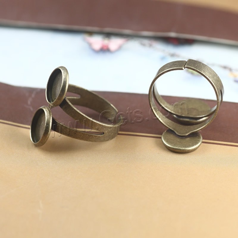 真鍮ベゼル ベースのリング, 銅, 楕円, メッキ, 選択のための異なる内径, 無色, ニッケル、鉛、カドミウムフリー, 10-12mm, 10パソコン/バッグ, 売り手 バッグ