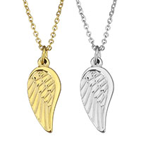 Stainless Steel Jewelry Necklace, Wing Shape, plated, oval chain & for woman 1.5mm Approx 18 Inch 