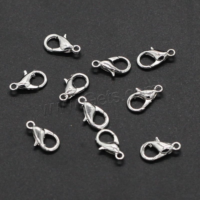 Zinc Alloy Lobster Clasp, plated, different size for choice, more colors for choice, lead & cadmium free, 1000PCs/Bag, Sold By Bag