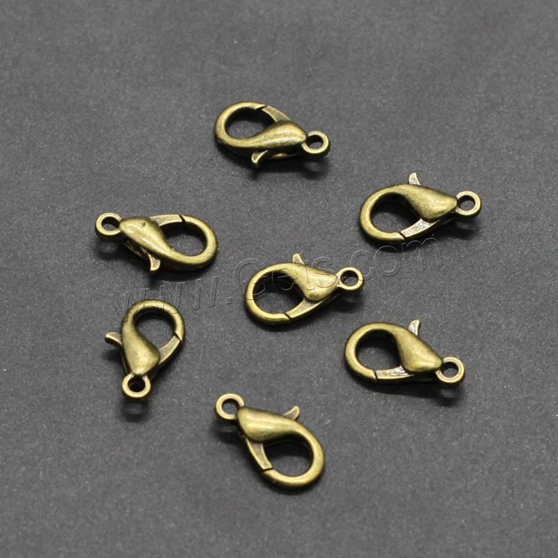 Zinc Alloy Lobster Clasp, plated, different size for choice, more colors for choice, lead & cadmium free, Sold By PC