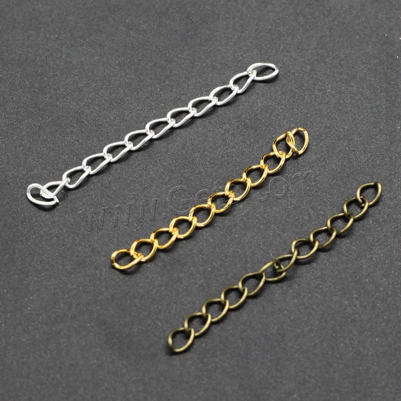 Iron Extender Chain, plated, different size for choice, more colors for choice, lead & cadmium free, 5000PCs/Bag, Sold By Bag